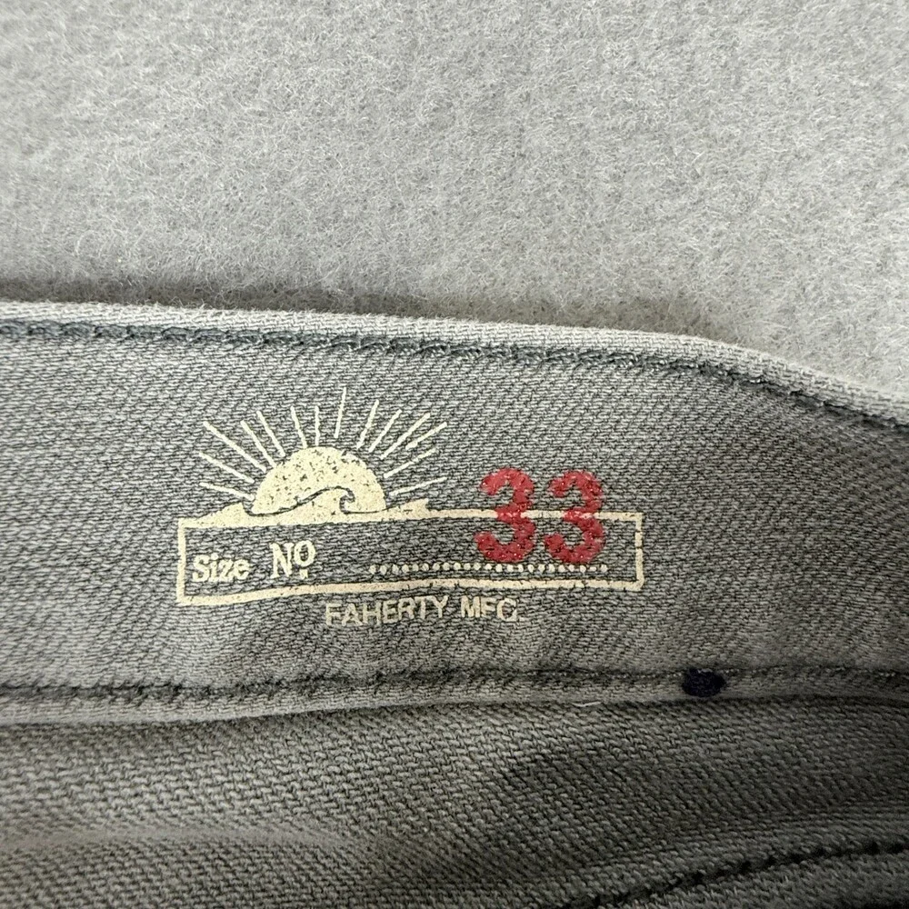 Faherty Men's Grey Stretch Terry Pants 33x30 Denim Casual Straight Leg - Picture 3 of 11